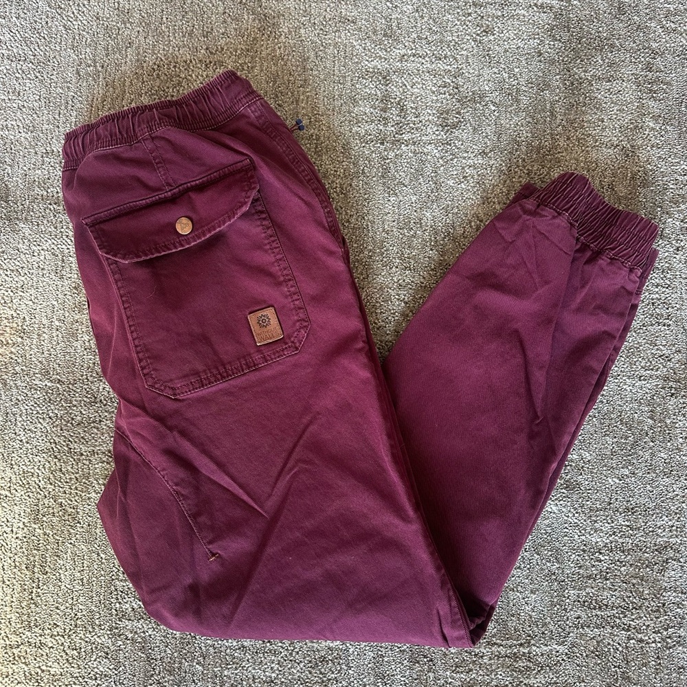 Without Walls Burgundy Utility Jogger Pants | Men’s Medium